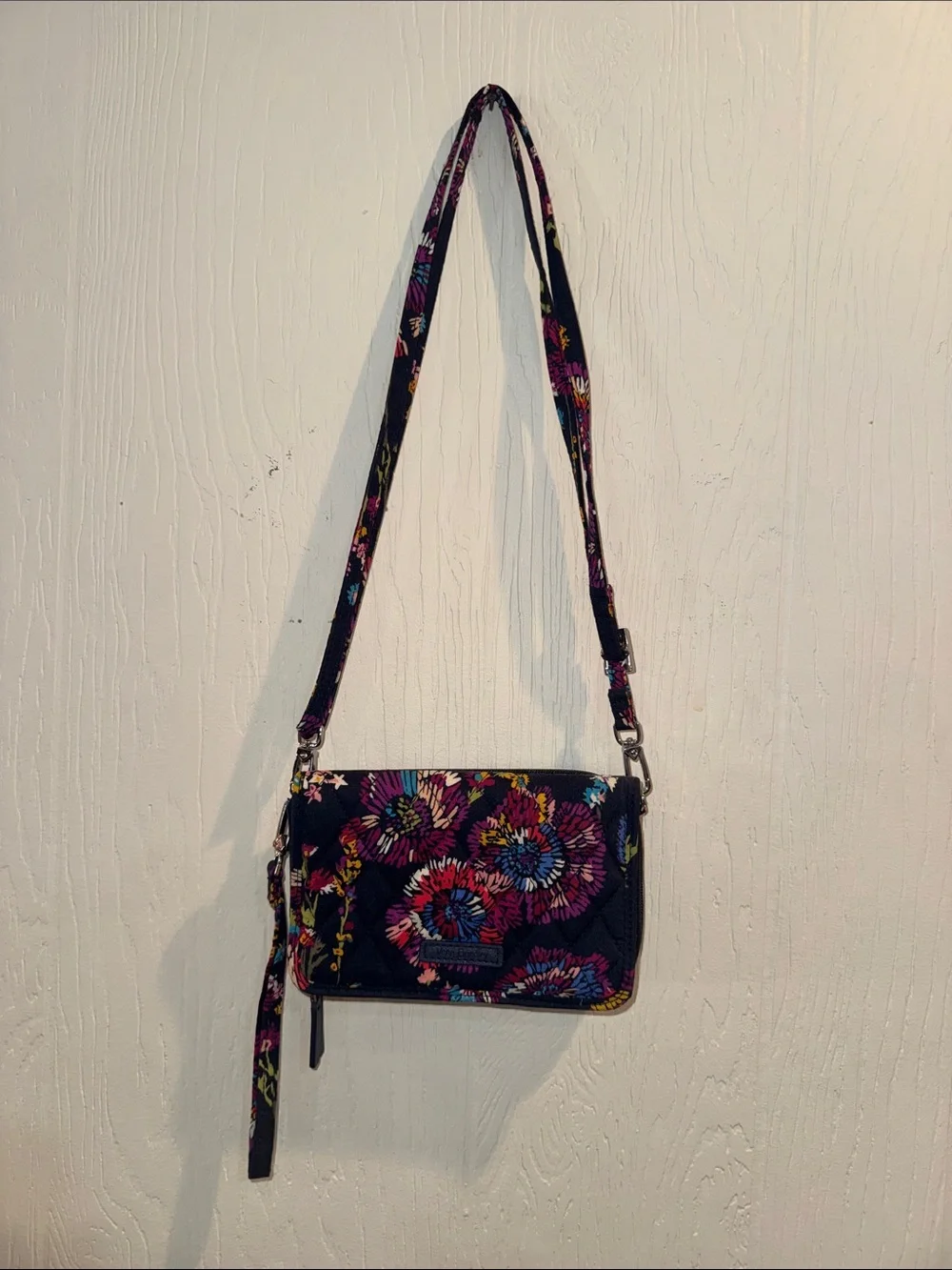 Vera Bradley Black Floral Quilted Crossbody